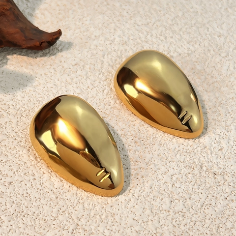 Minimalistische Geometrische Wassertropfen Ohrringe 18K Vergoldet 304 Edelstahl Spiegelglanz Mode Accessoires Damen