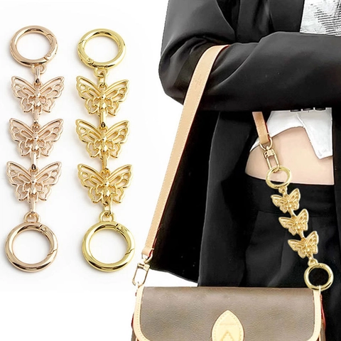 Handbag Strap Extension Chain Zinc Alloy Metal Cherry Strawberry Heart Butterfly Shapes Decorative Shoulder Strap Accessories