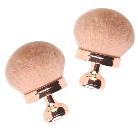 Pilz Make-up Pinsel Synthetikfaser Dichte Weiche Borsten Puder Foundation Gesicht Blending Tool Galvanisierter Griff