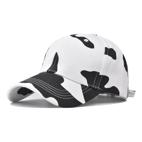 Cappello Da Baseball In Cotone Con Stampa Muccata Regolabile Cappello Da Sole All'aperto Traspirante Stile Animale