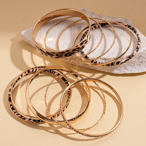 Armreif Armbänder Mit Leopardenmuster Leder Und Legierung Straß Akzenten Vintage Modeschmuck Für Damen