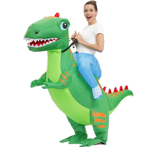 Adult Kids Funny Inflatable Dinosaur Costume Alien Shark Blow Up Suit Halloween Christmas Performance Party Props Outfit