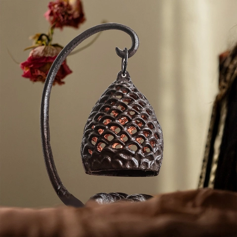 Retro Gietijzeren Kandelaar Holle Uil Vis Ontwerp Met Hangende Standaard Metalen Desktop Decoratieve Lantaarn