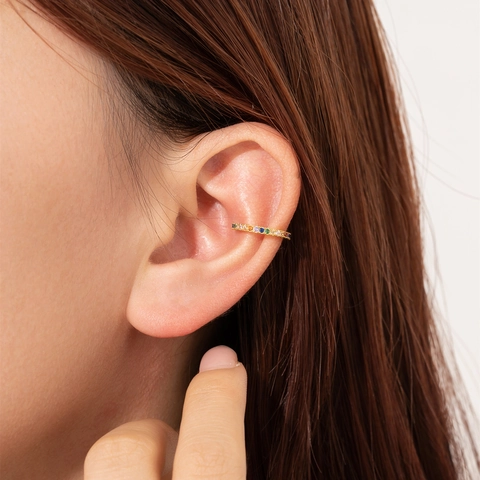 925 Sterling Silver Zirconia Ear Cuffs No Piercing Clip On Earrings Gold Silver Plated Fashion Jewelry For Women