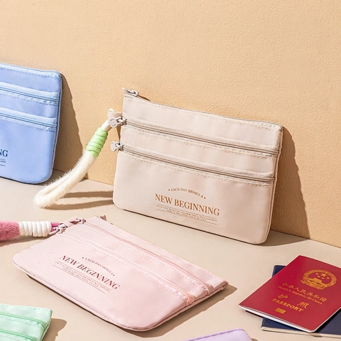Porta Passaporto Tasche Multiple Organizzatore Di Viaggio Tessuto Oxford Impermeabile Borsa Documenti Pochette Da Polso Minimalista
