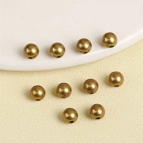 Round Spacer Beads Copper Vintage Brass Ancient Bronze Color Loose Beads For DIY Bracelet Necklace Jewelry Making
