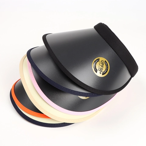 Empty Top Sun Visor Hat Women UV Protection PVC Large Brim Adjustable Straps For Outdoor Travel Beach Casual Style