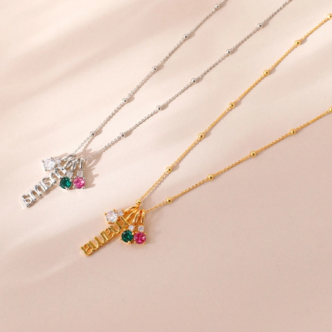 Elegant Copper Rhinestone Pendant Necklace Mama Smile Letter For Women Mother Day Gift Fashion Elegant Jewelry