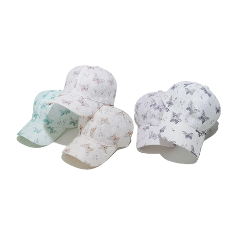 Casquette De Baseball En Dentelle Pour Femmes Imprimé Papillon Maille Respirante Plage D'été Protection Solaire Chapeau