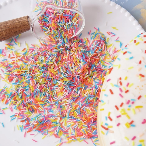 Colorful Fake Sprinkles Simulation Sugar Needles For DIY Craft And Pretend Play Food Decoration PVC Material