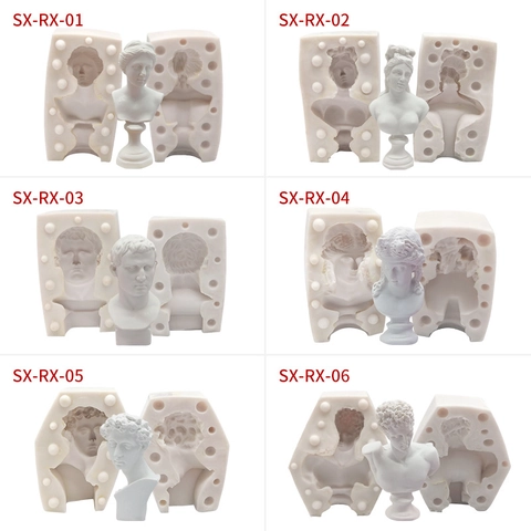 Klassische Porträt Büsten Silikonform Für DIY Kerzen Seifen Gips Guss Kunst Skulptur Römische Statue Basteln