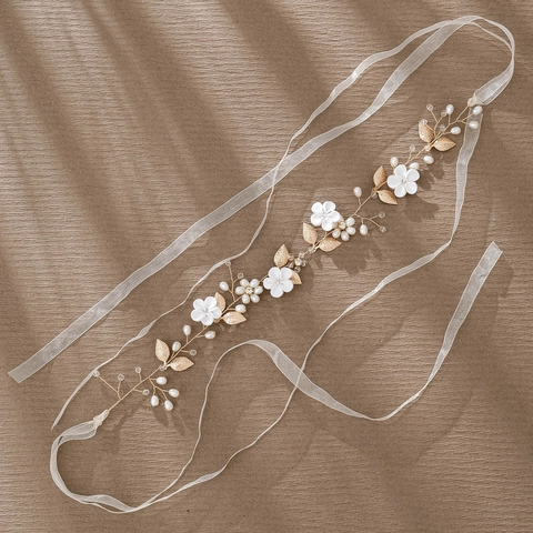 Pettine per Capelli da Sposa Fatto a Mano Con Fiori in Argilla Polimerica Künstliche Perle Strass Cristallo per Matrimonio Festa Donna Accessori