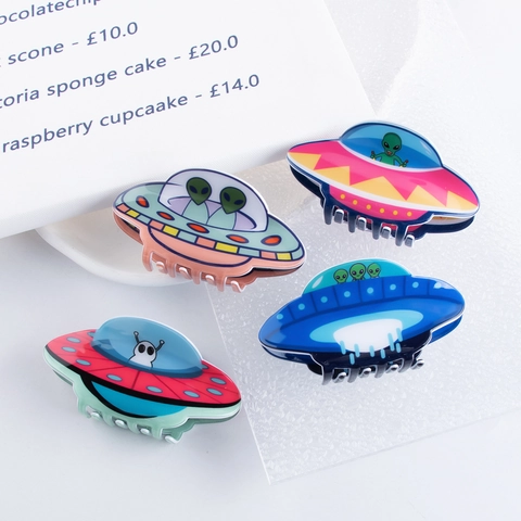 Alien UFO Hair Claw Clip Acrylic Space Cartoon Cute Hair Accessories For Women Girls