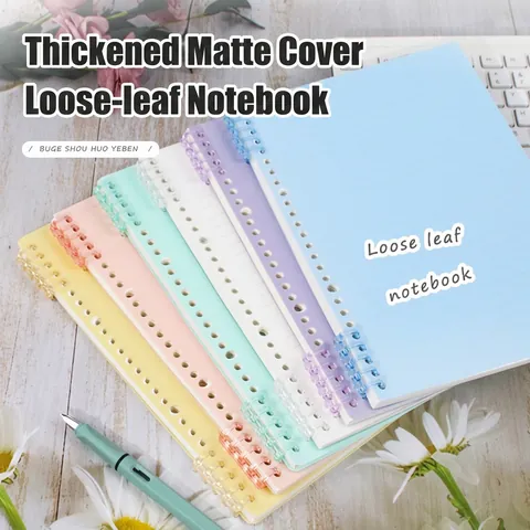 Funda Para Cuaderno De Hojas Sueltas Cubierta De PP Esmerilado Transparente Colorido Anillos De Carpeta Desmontables Para Oficina