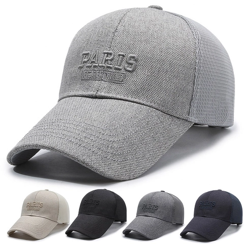 Paris Stickerei Mesh Baseballkappe Atmungsaktiv Sonnenhut Herren Damen Verstellbare Metallschnalle Outdoor Sport Trucker Hat
