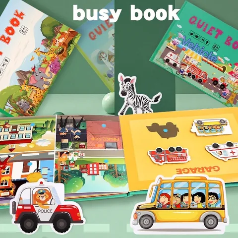 Libro Montessori Interattivo Per Bambini Adesivi Riutilizzabili Busy Book Apprendimento Prescolare Giocattoli Educativi Attività Allenamento Cognitivo