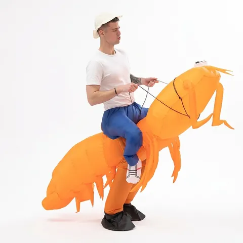 Opblaasbaar Bidsprinkhaankreeft Kostuum Polyester Waterdicht Grappig Pak Voor Halloween Feest Volwassene Nieuwigheid Feestelijke Prestaties