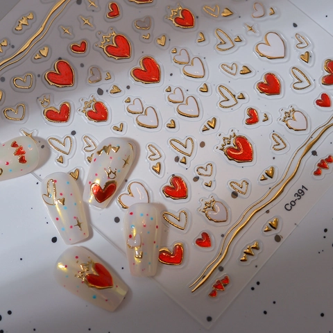 Adesivi Per Unghie 3D Con Rilievo Motivi Cuore Stella Farfalla Oro Argento Impermeabile Retrò Elegante Lusso Decalcomanie