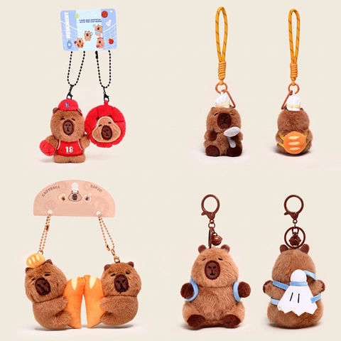 Simpatico Portachiavi In Peluche Capybara Cartone Animato Animale Peluche Borsa Charm Morbido Pendente Decorativo Per Zaino