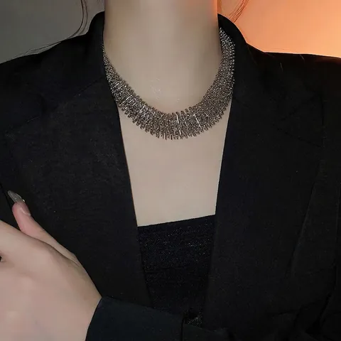 Collana Girocollo A Molla Per Industria Pesante Esagerata Lega Sfaccettata Collana Grossa Punk Personalizzata Gioielli Di Moda Donne
