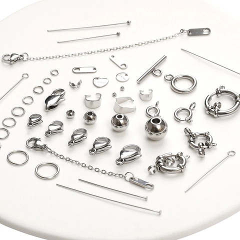 Stainless Steel DIY Jewelry Findings Lobster Clasps Jump Rings Eye Pins Head Pins For Necklace Bracelet Making Craft Supplies