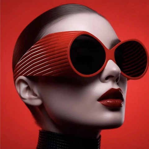 Lunettes De Soleil Rondes Rétro Surdimensionnées PC UV400 Style Y2K Texture Côtelée Mode Streetwear Femmes