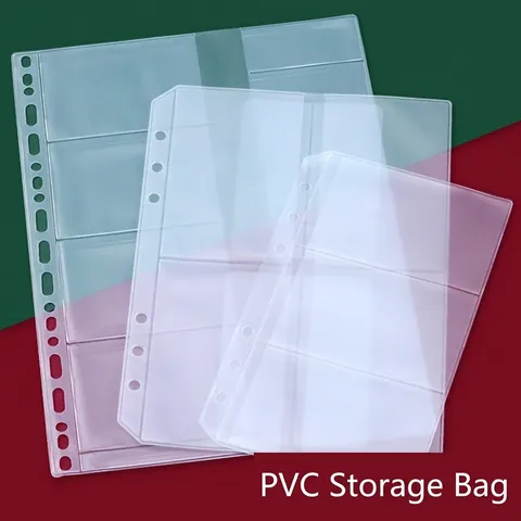 Transparent PVC Loose Leaf Binder Pockets Zipper Bags Card Holders And Soft Rulers For Notebook