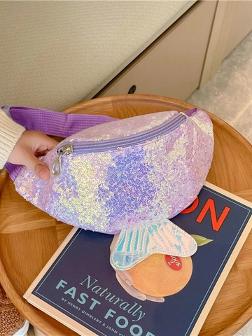 Kids Sequin Waist Bag Mermaid Tail Crossbody Chest Pack Adjustable Strap Fashion Cute For Girls