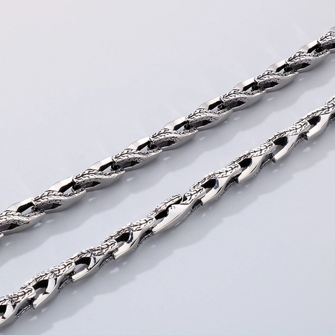 Collana A Catena In Osso Di Serpente Da Uomo Acciaio Inossidabile 316L Texture Scaglie Di Drago Gioielli Punk