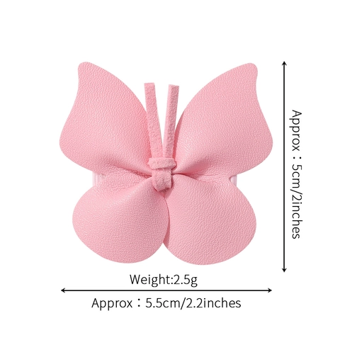 Barrettes À Cheveux Papillon Cuir Synthétique Texture Litchi Pinces Crocodile Accessoires Pour Filles Enfants Tout-Petits