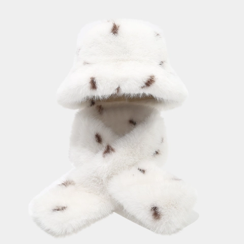 Vissershoed En Sjaal Van Namaakbont Met Luipaardprint Winter Warm Pluche Winddicht Mode Accessoires Voor Dames