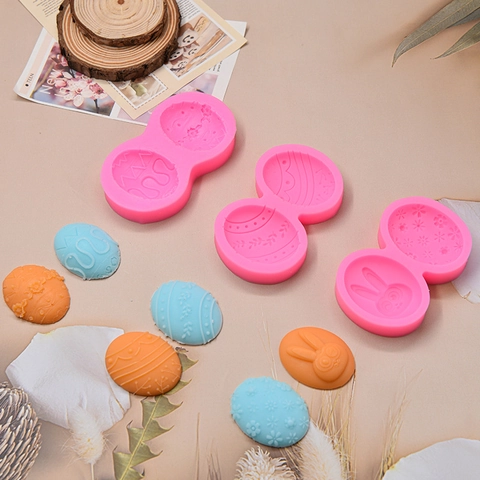 Easter Egg Rabbit Silicone Mold Relief Pattern For DIY Baking Fondant Chocolate Soap Handmade Craft Tool