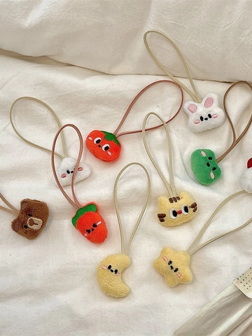 Portachiavi In Peluche Carino Forma Animale Frutta Ciondolo Per Borsa Accessorio In Tessuto Morbido Per Zaino Chiavi Kawaii
