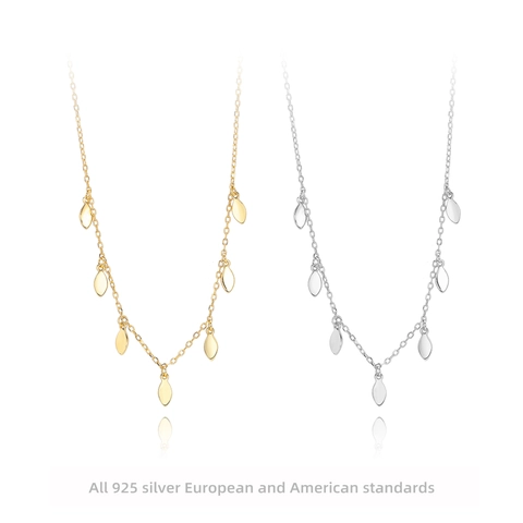 925 Sterling Silber Halskette Mit Kleinen Blatt Anhängern Minimalistische Schlüsselbein Kette Schmuck Für Damen Elegantes Geschenk