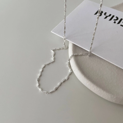 Collana In Argento Sterling 925 Catena A Scatola Quadrata Geometrica Minimalista Delicato Girocollo Per Donne