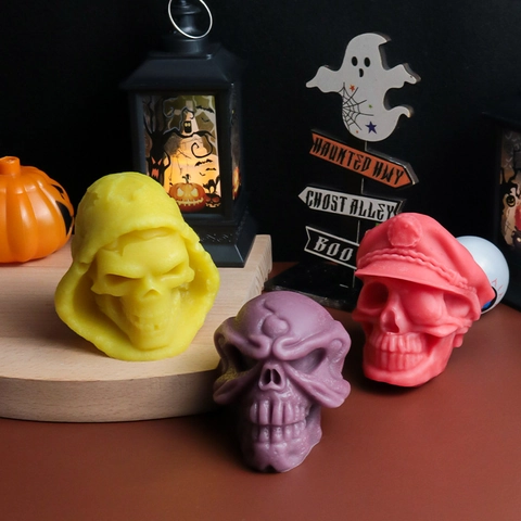 Schädel Silikonformen Für DIY Halloween Kerzenherstellung Flexible Gips Harz Bastelform Gothic Home Party Deko