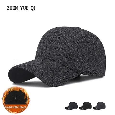 Cappellino Da Baseball Invernale In Cotone Foderato In Pile Caldo Protezione Per Le Orecchie Paraorecchie Pieghevoli Logo A Lettera Casual Sport All'Aperto Regolabile Per Uomini