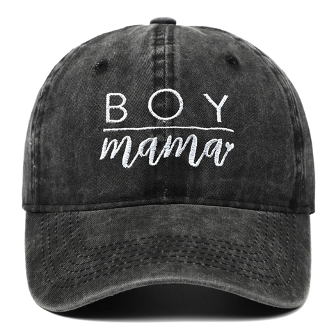 Καπέλο Μπέιζμπολ Πλυμένο Βαμβάκι Κέντημα Boy Mama Vintage Ρυθμιζόμενο Καπέλο Ήλιου Casual Υπαίθριο Για Γυναίκες