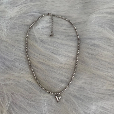 Edelstahl Herz Anhänger Halskette Und Ohrringe Trendy INS Stil Silberfarben Schmuck
