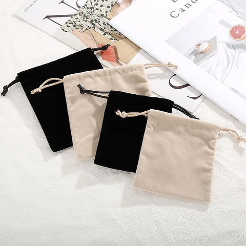 Velvet Jewelry Pouch Drawstring Storage Bag Soft Flannel Gift Packaging Small For Rings Earrings Necklace Bracelet