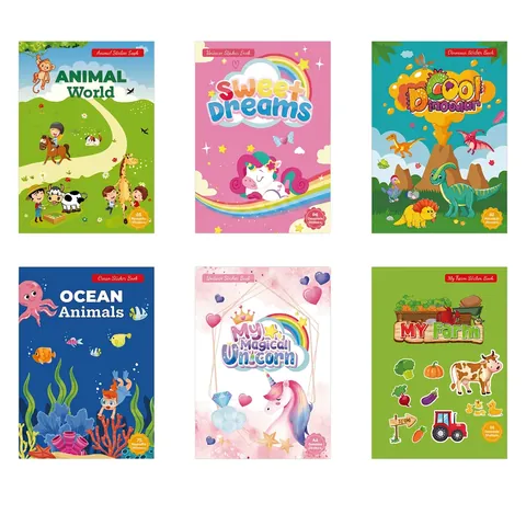 Reusable Sticker Book Kids Busy Book Educational DIY Scene Animal Dinosaur Ocean Cartoon Waterproof For Toddlers