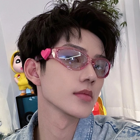 Heart Decor Cat Eye Sunglasses Retro Y2K Style Jelly Color PC Frame Fashion Eyewear For Women