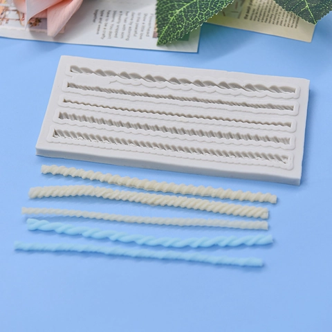 Geflochtenes Seil Silikonform Fondant Tortendekoration DIY Backwerkzeug Gedrehte Textur Schokolade Bastelform