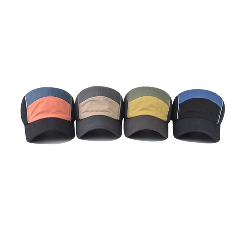 Cappello Da Baseball Cinque Pannelli Cotone Patchwork Strisce Riflettenti Regolabile Outdoor Sport Traspirante