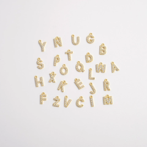 925 Sterling Silber Alphabet Anhänger Micro Pave Zirkon Initial Charms Für DIY Halskette Armband Schmuckherstellung Damen