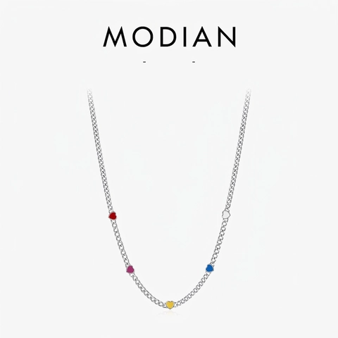 Collana Girocollo in Argento Sterling 925 Con Cuore in Smalto Colorato per Donna Elegante Dolce Ciondolo Cuore Multicolore Gioielli Moda