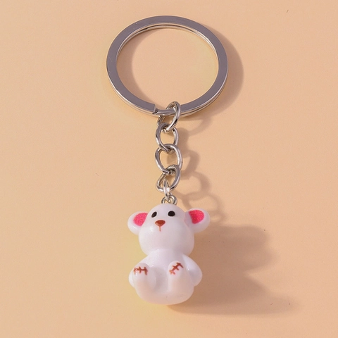 Lindo Llavero De Oso Dibujos Animados Colgante De Animal De Resina Anillo De Llave Accesorios De Regalo Decoración Bolso