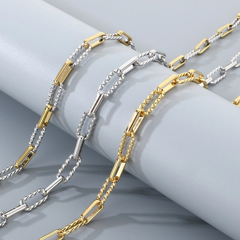 Fashion Paperclip And Twisted Rope Chain Jewelry Titanium Steel Necklace And Bracelet For Men And Women Trendy Accessory