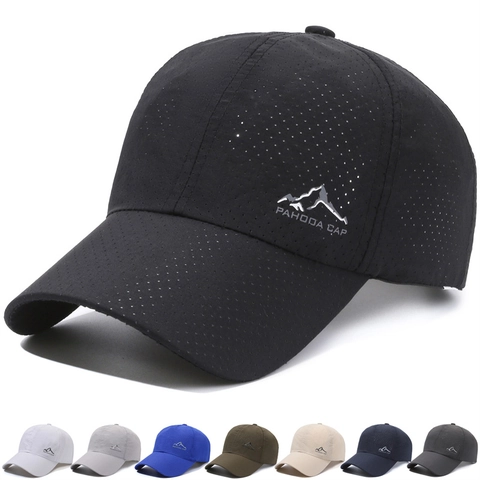 Summer Outdoor Quick Dry Breathable Baseball Cap Laser Perforated Sunshade Sport Fishing Adjustable Duckbill Hat For Men Women