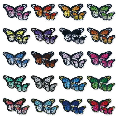 Vlinder Geborduurde Patches Kleurrijke Stof DIY Kleding Naaien Decoratie Opstrijkbare Applicaties Voor Jassen Tassen